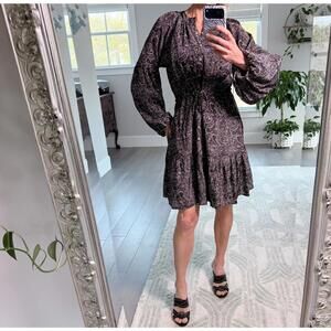 Elizabeth James The Label Paisley Print Long Sleeve Dress Size S